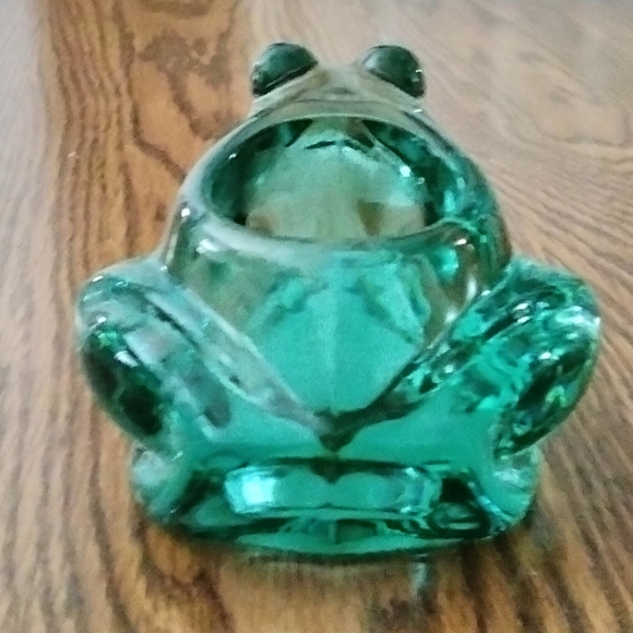 Indiana Glass Green Frog Candle Holder - Picture 5 of 9